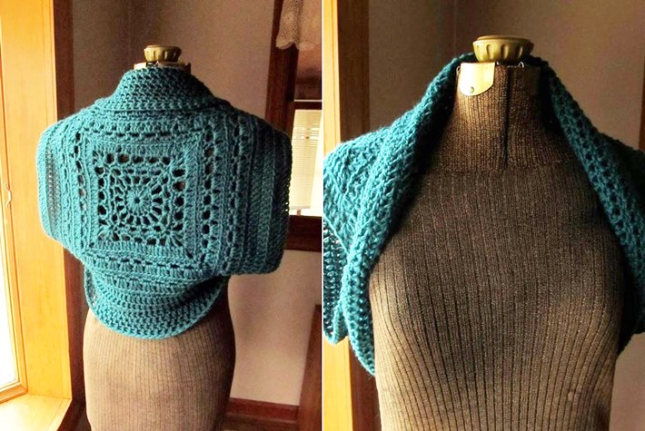 Granny square shrug for how to crochet a shrug