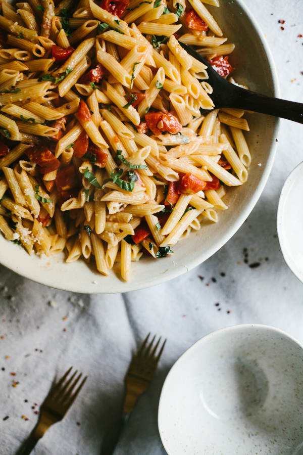 Pasta arrabiata, a simple, flavorful dish