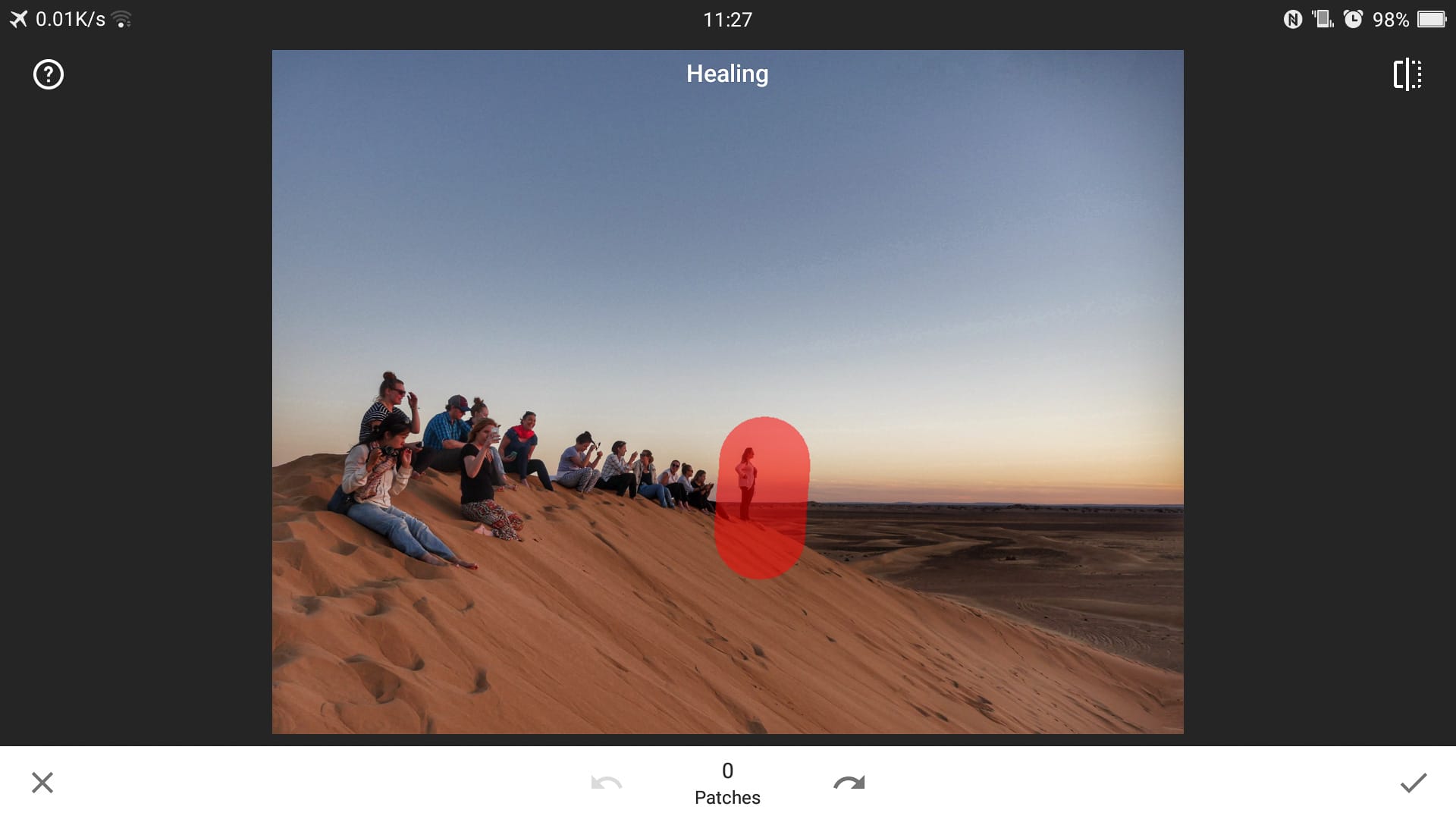 Snapseed heal tool example