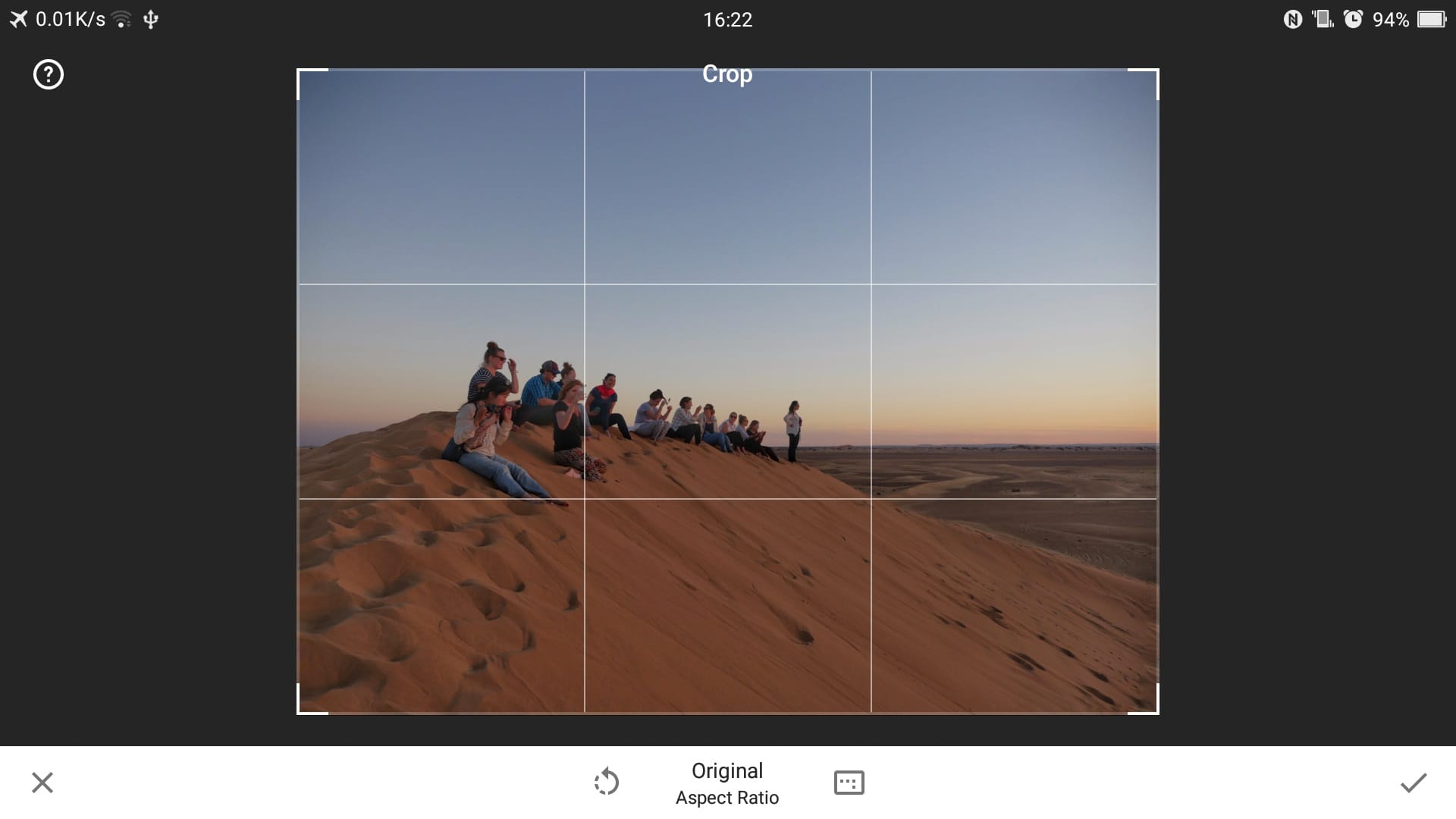 snapseed crop tool