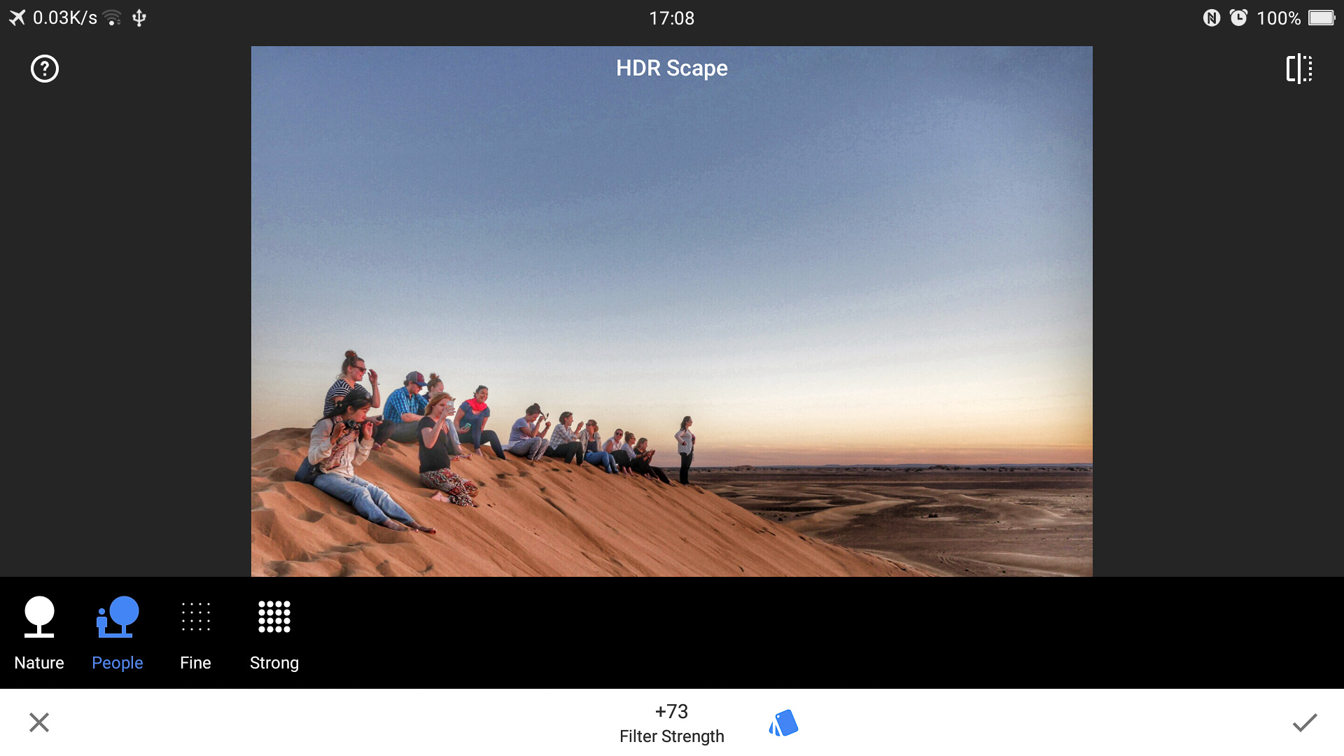 Snapseed HDR Scape People option
