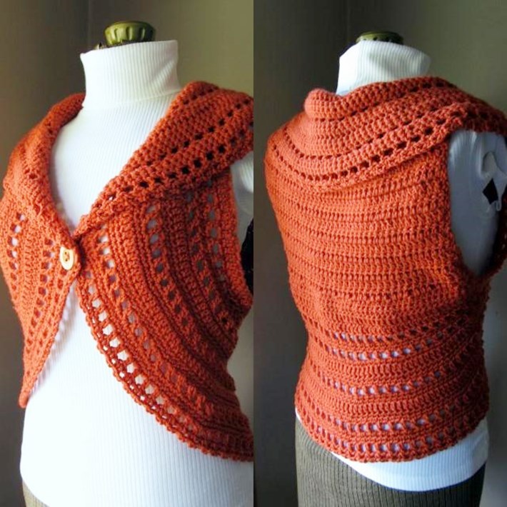 Simple collared lacy shrug for how to crochet a shrug