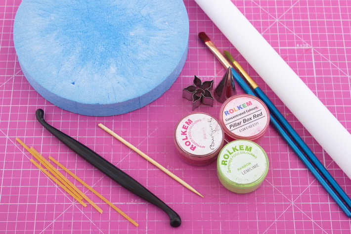 Tools to make fondant strawberries