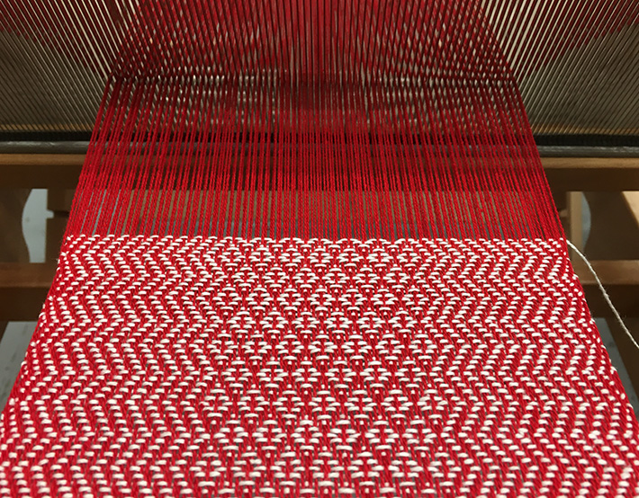 weaving on loom