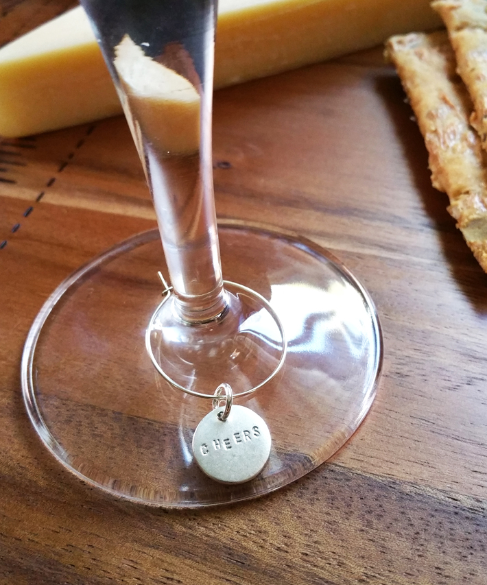 "Cheers" Wine Charm