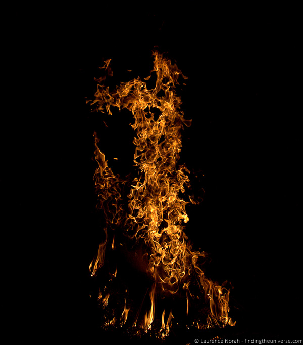 fast shutter speed of a fire