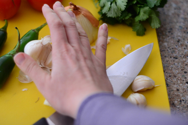 Smashing Garlic Cloves