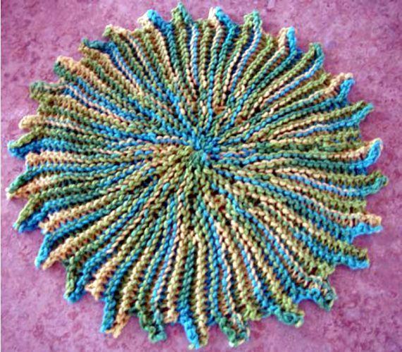 Sunburst Dishcloth Knitting Pattern