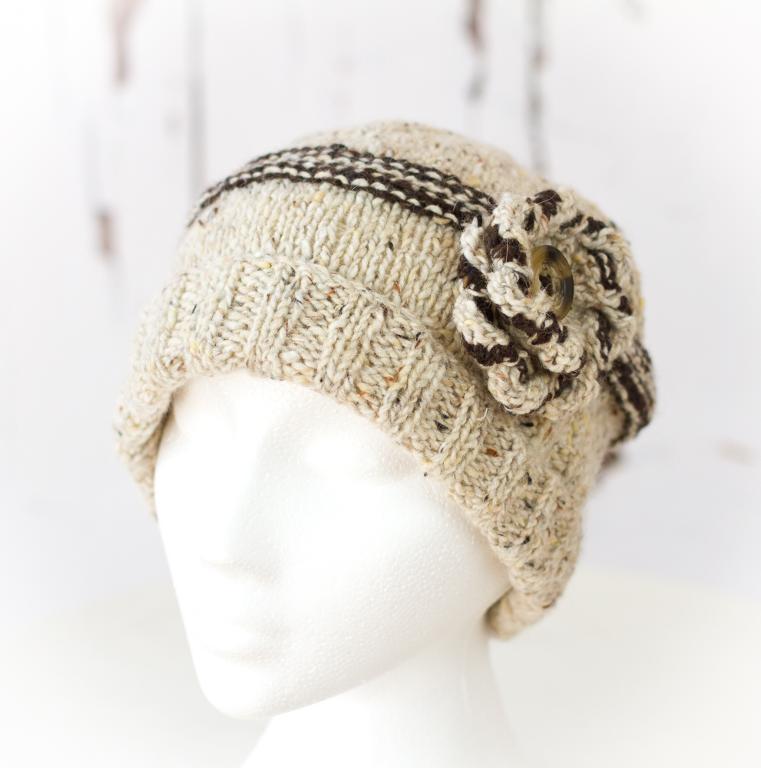 Lakeland Tweed Flower Hat Knitting Pattern