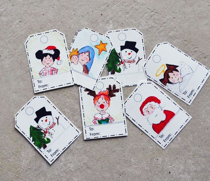 Free Hand Drawn Holiday Gift Tags