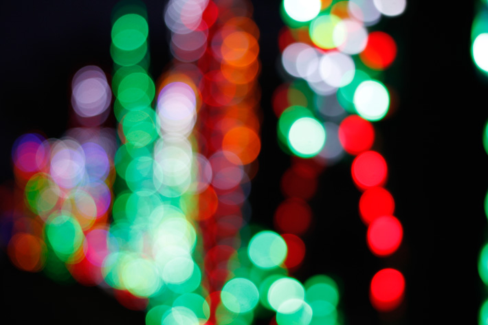 Christmas lights, bokeh photography how to