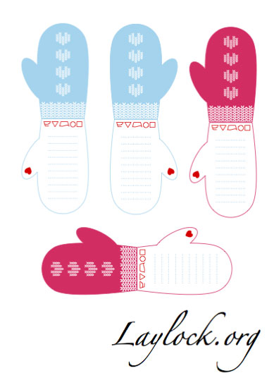 Printable Mitten Gift Tags