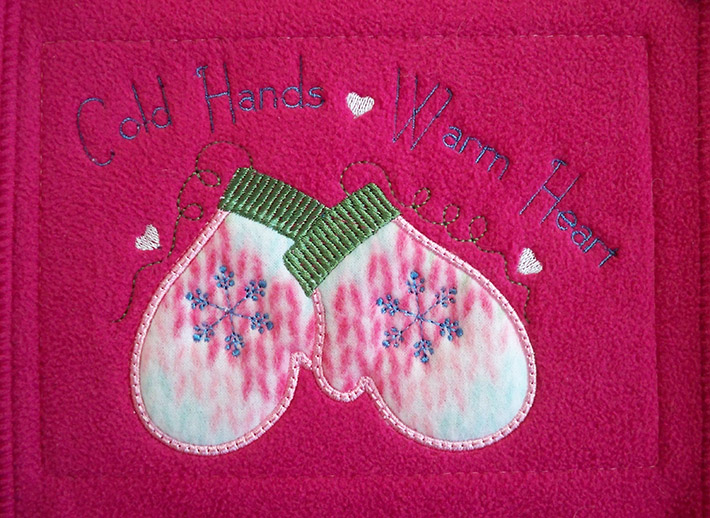 mug rug scarf done in hoop
