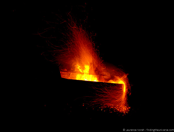 sparks in a fire
