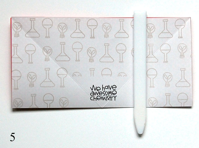 Step 5: Unfold, turn over and fold in half to form a rectangle