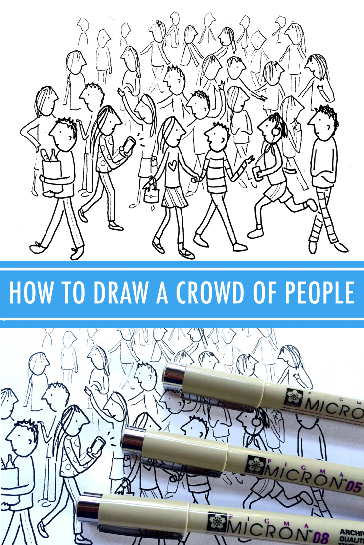 How to draw a crowd of people