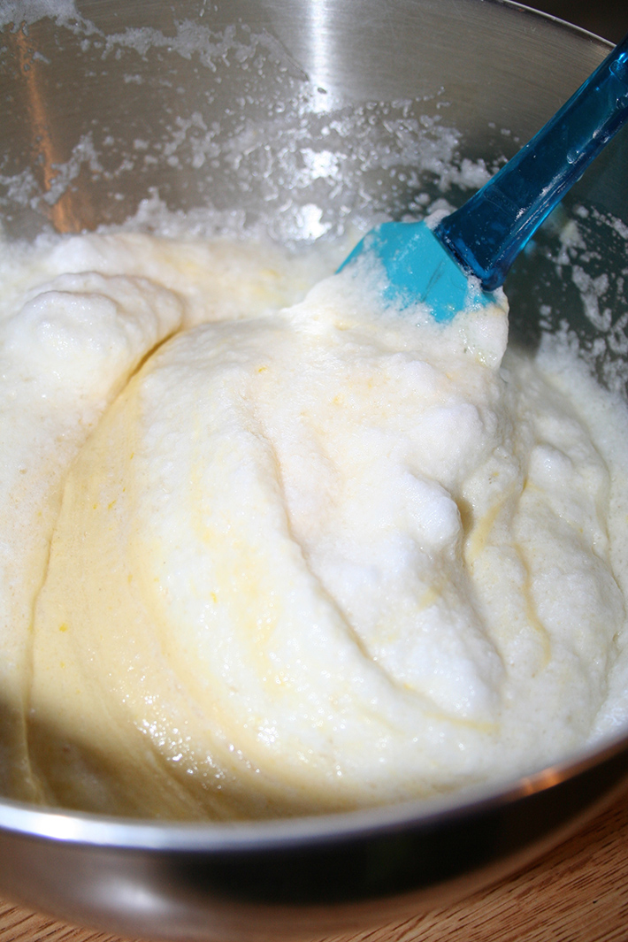 Whites into batter