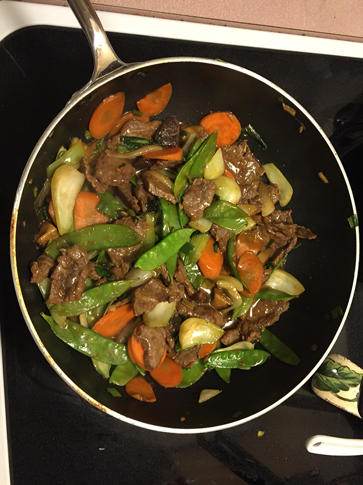 Hoisin sauce in stir fry