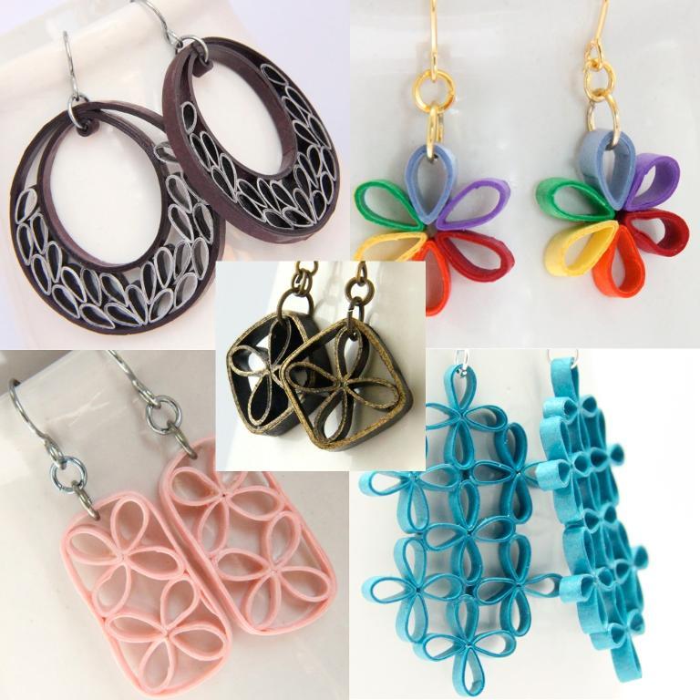 Image of quilled earrings by Honey's Quilling