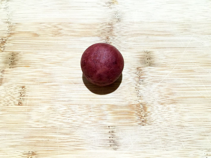 Shaping cake pop dough into a ball