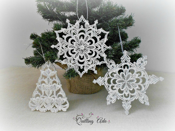 Image of ornaments made by Paper Art By Ada