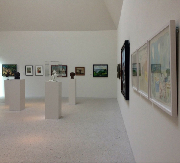 attending an art gallery opening