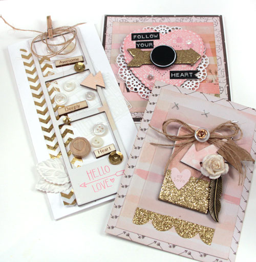 Chipboard Valentine Card Trio