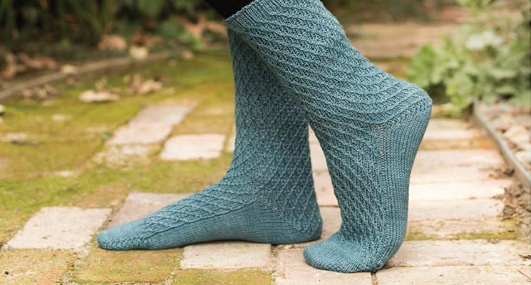 Blue Knit Socks