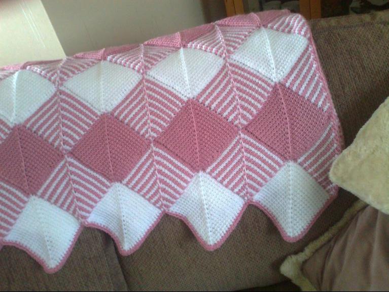 diamond tunisian crochet baby blanket