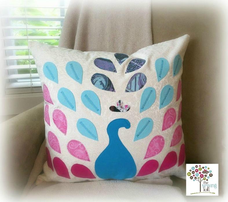 Peacock Pillow FREE Sewing Pattern