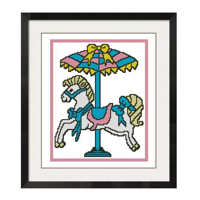 Carousel Horse Cross-Stitch Pattern