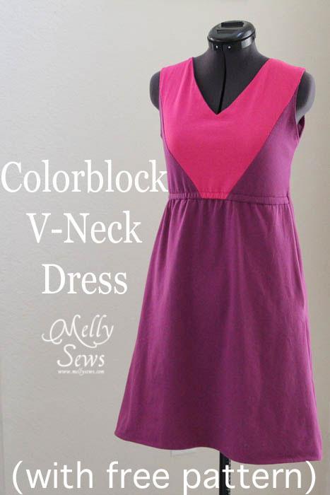 Color Block V-Neck FREE Dress Sewing Pattern