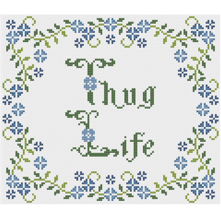 Thug Life Cross Stitch Pattern