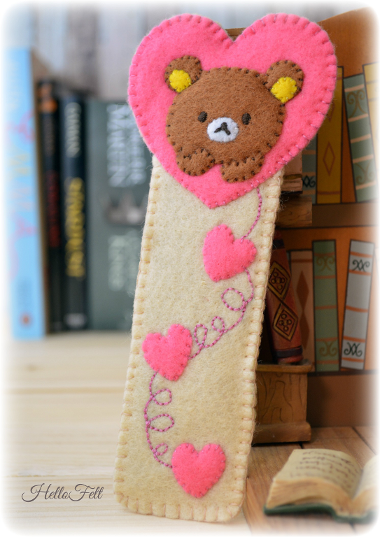 Felt Rilakkuma Bookmark, Marcapaginas FREE Sewing Pattern