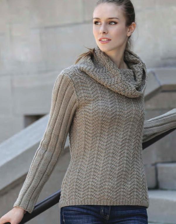 Herringbone Cowl Pullover Knitting Pattern