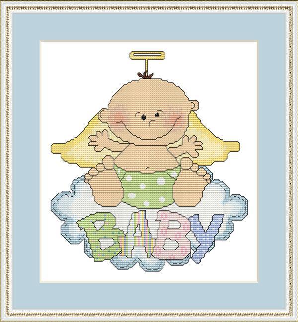 Angel Baby Cross Stitch Pattern