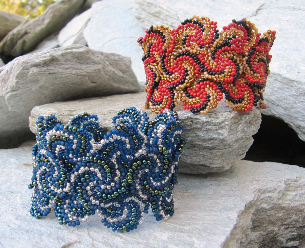 Fire and Ice Beaded Cuffs Tutorial