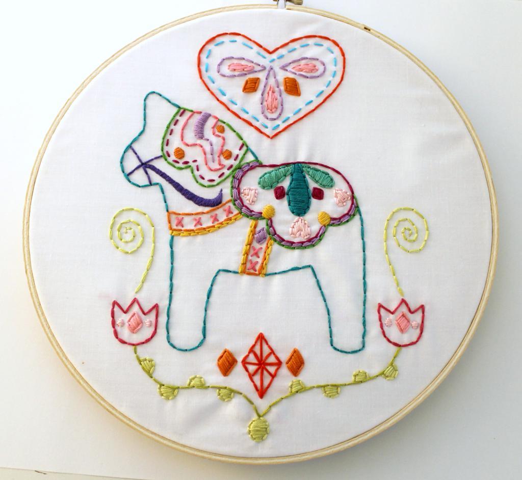 Swedish Horse Embroidery Design