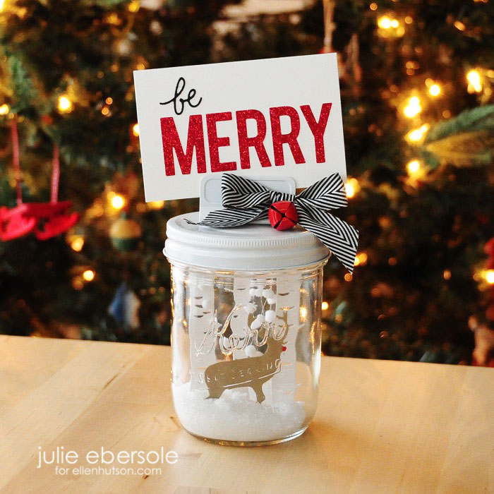 Be Merry Mason Jar Snow Globe