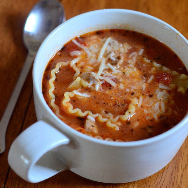 Cup of lasagna soup