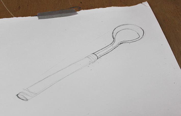 sketch of a spoon