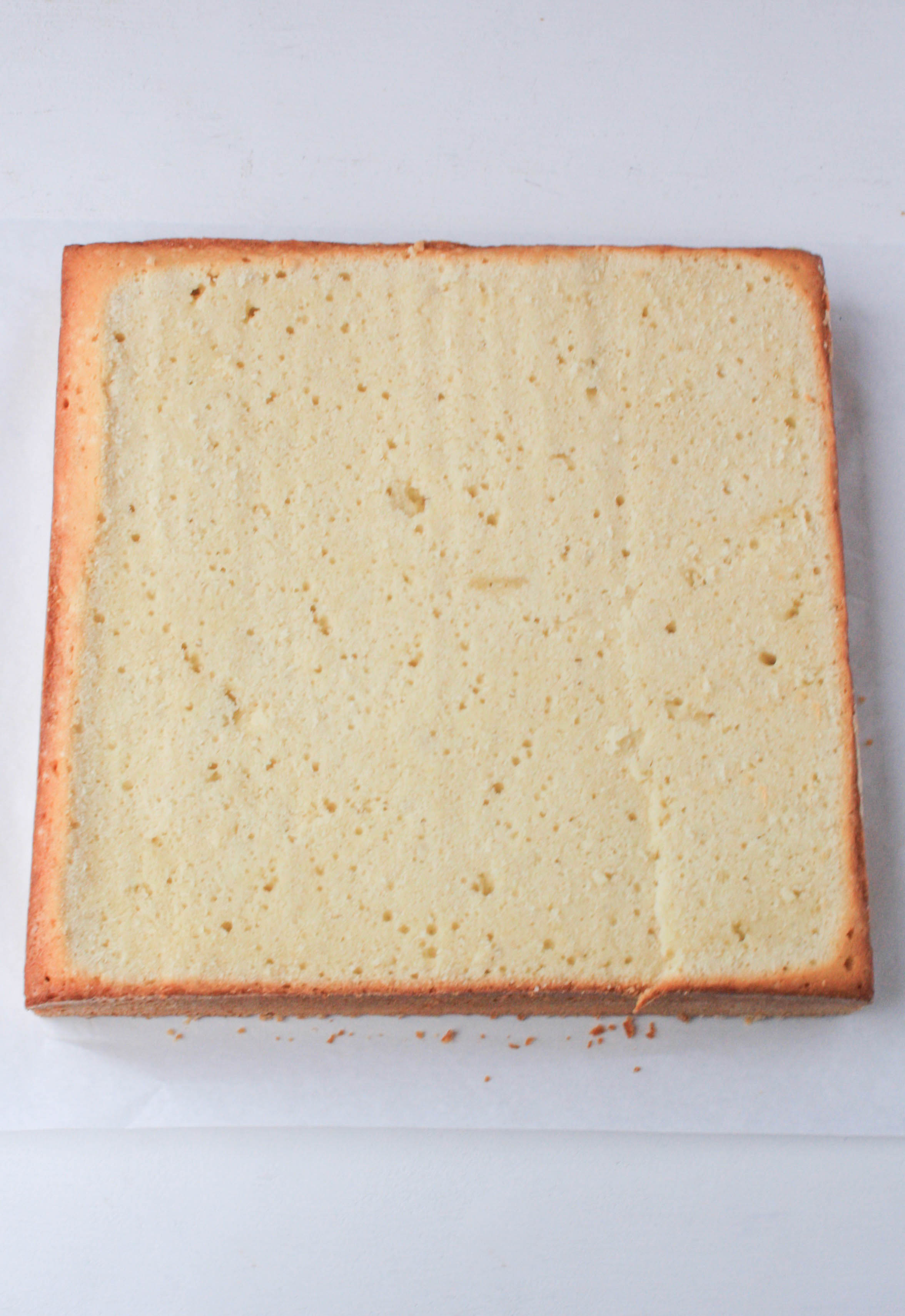 Start with a level, square pound cake when making petit fours
