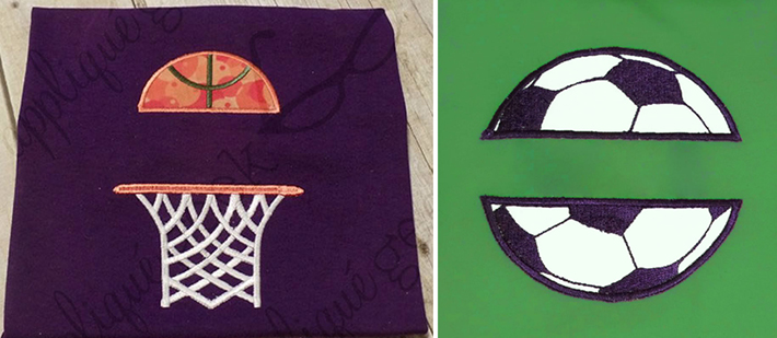 sports split applique
