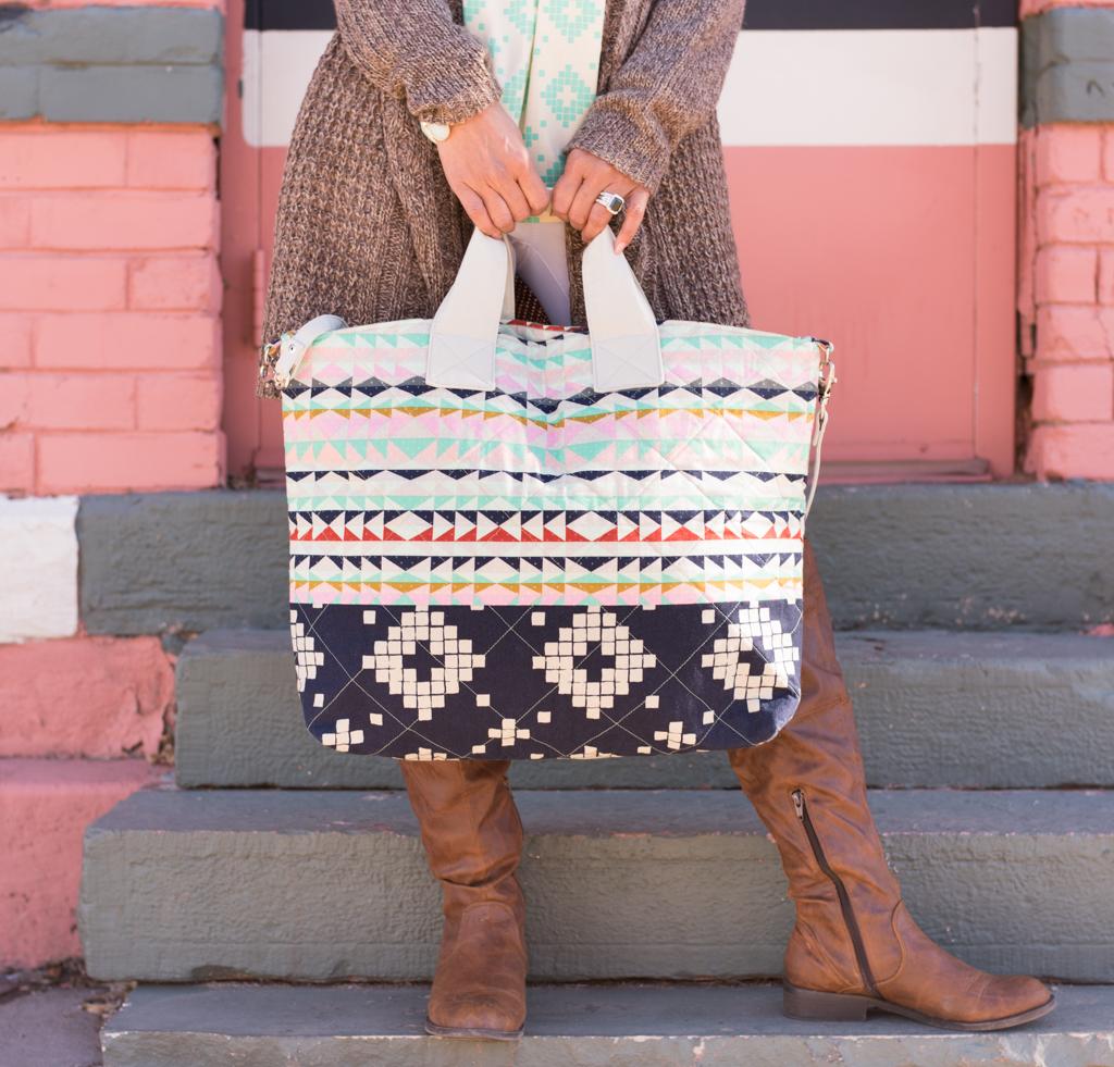 Green Bee Patterns On Holiday Bag Kit in C+S Mesa