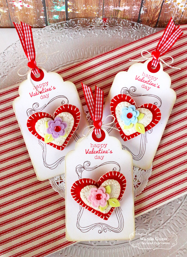 Felt Heart Pin Tags