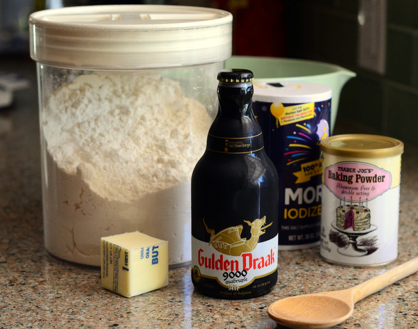 Ingredients for homemade beer bread