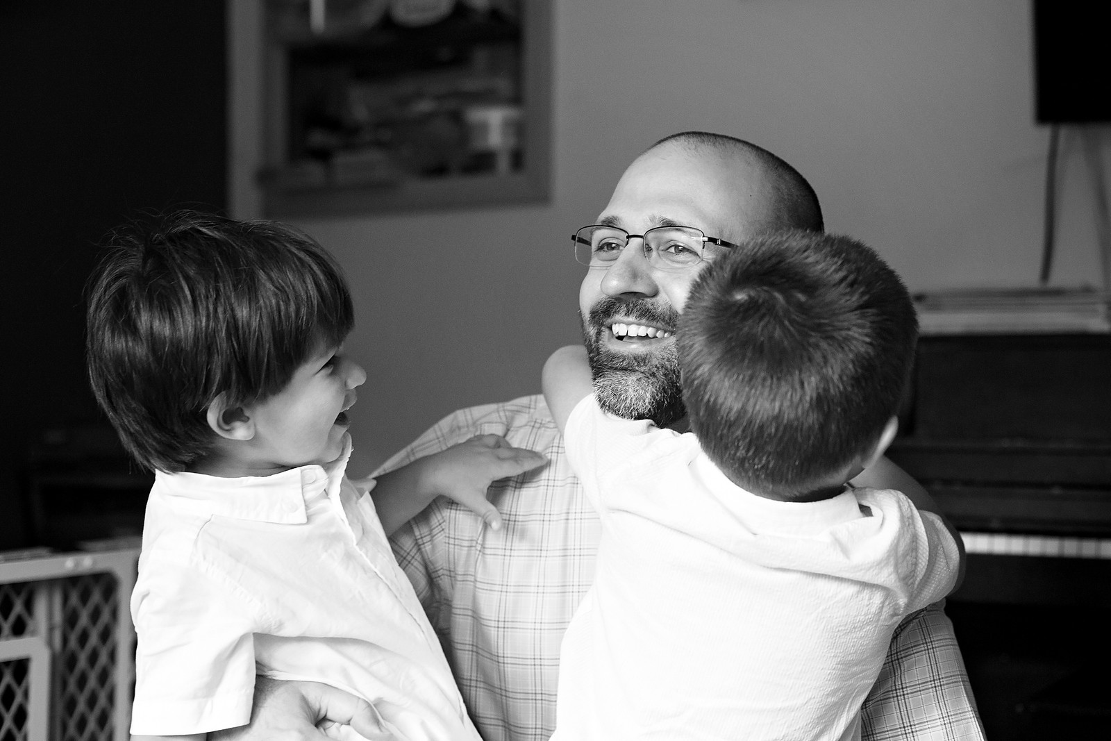 Father & Sons, Black and White