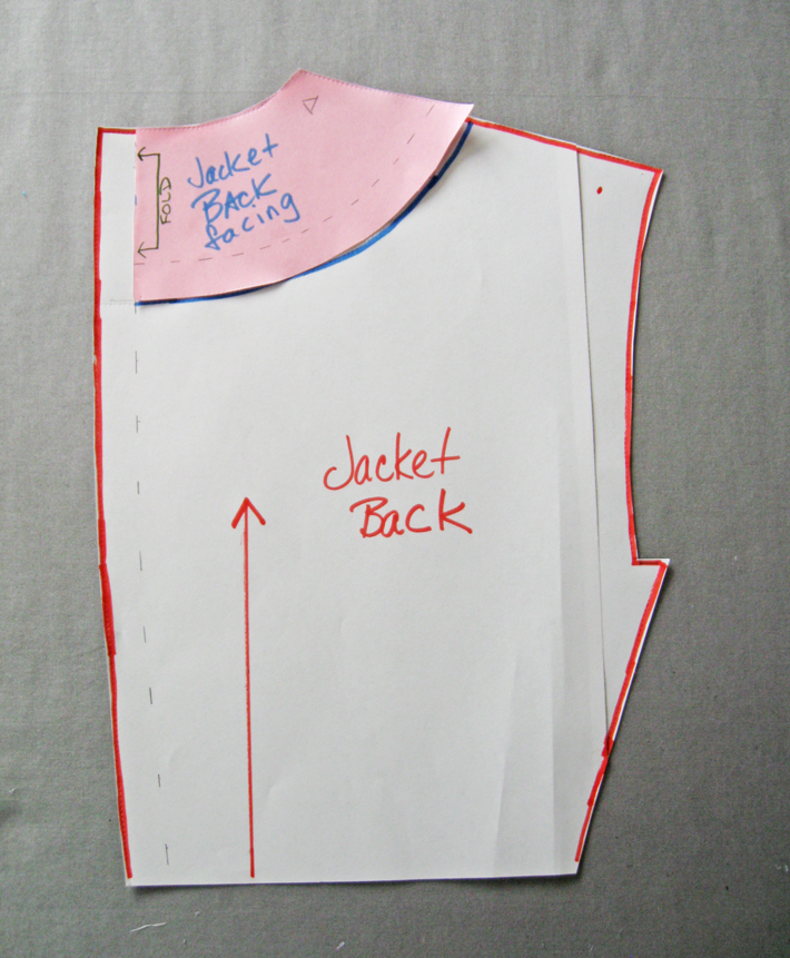 jacket center back pattern piece