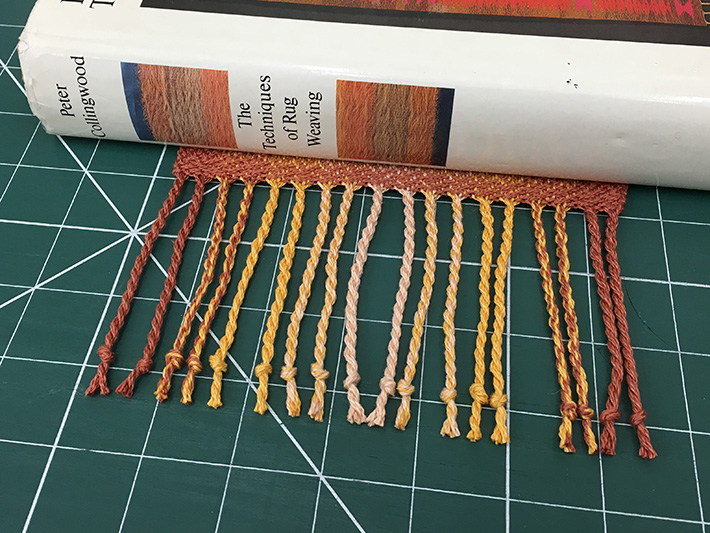 hand twisted fringe completed