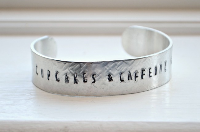 Cupcakes & Caffeine Stamped Cuff